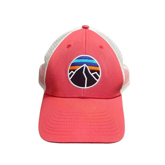 Patagonia Accessories - Patagonia Fitz Roy Mountain Sunset Low Profile Trucker Hat Pink Salmon Coral